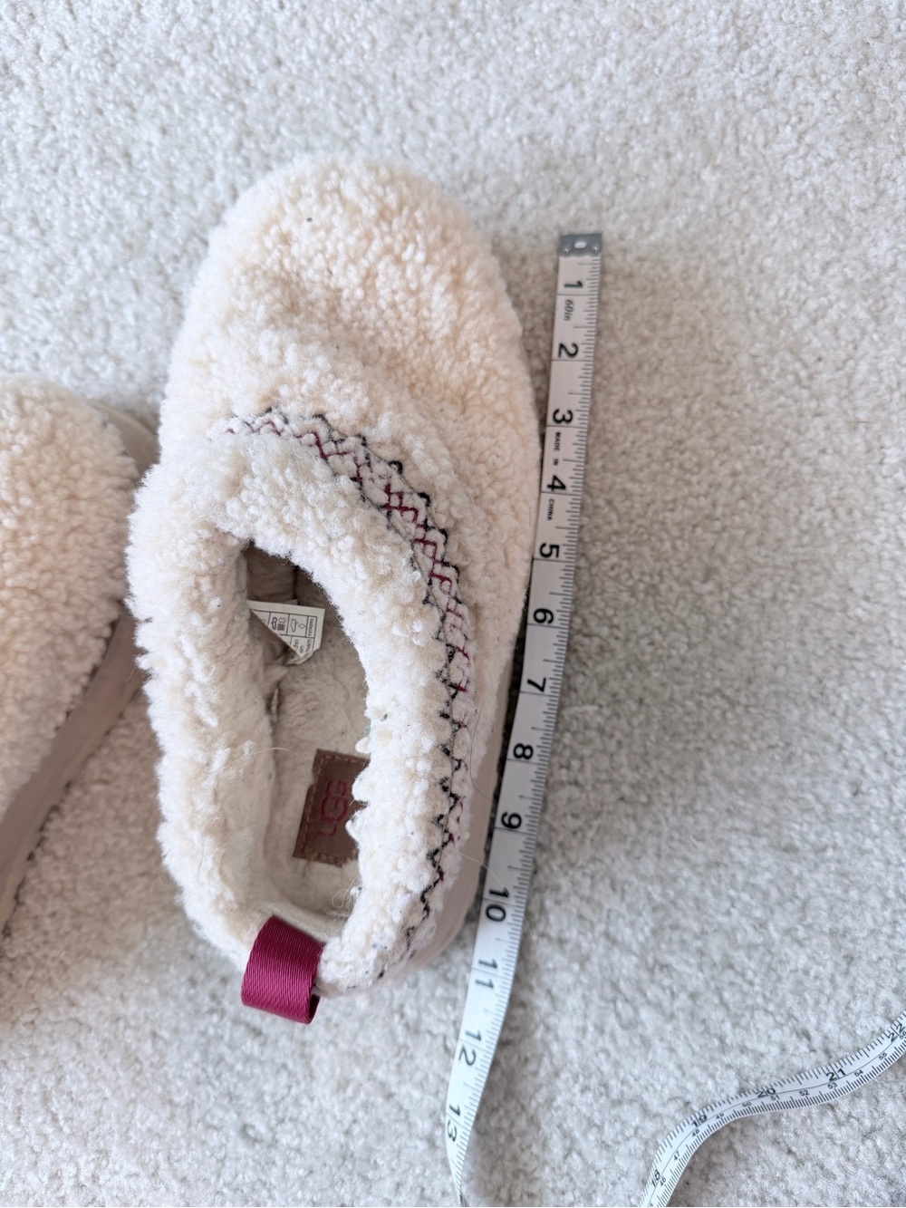 UGG Tazz Braid Platform Mule Slippers White Borg Shearling Clog Womens Size 7 - Picture 12 of 12